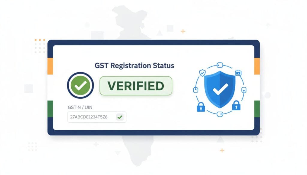 GST Number Checker tool showing GSTIN validation and GST registration status verification online